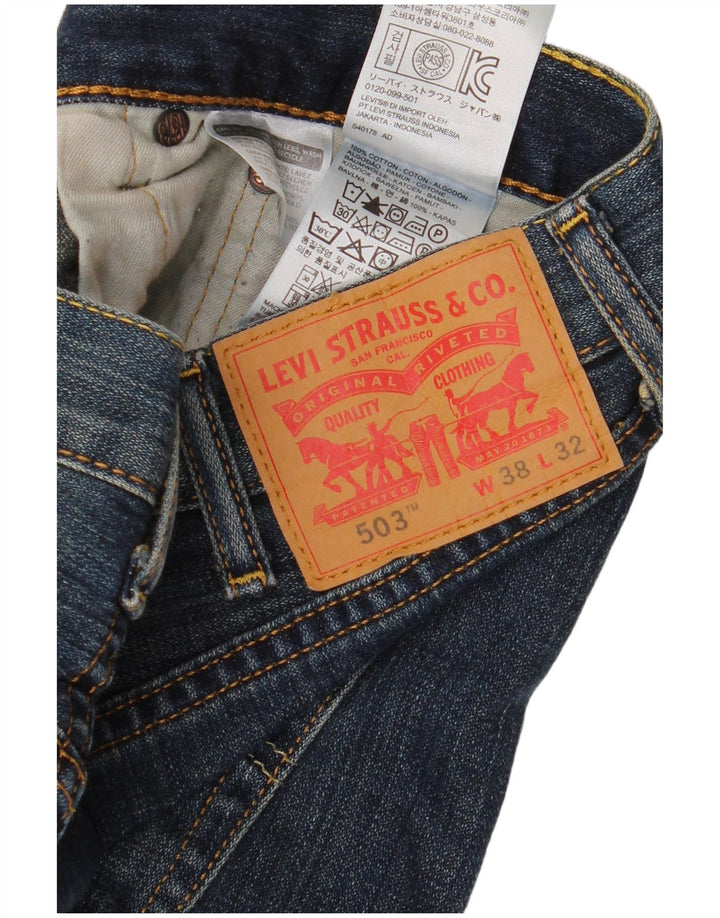 Levi's Herre 503 Straight Jeans W38 L32 Blå Bomuld