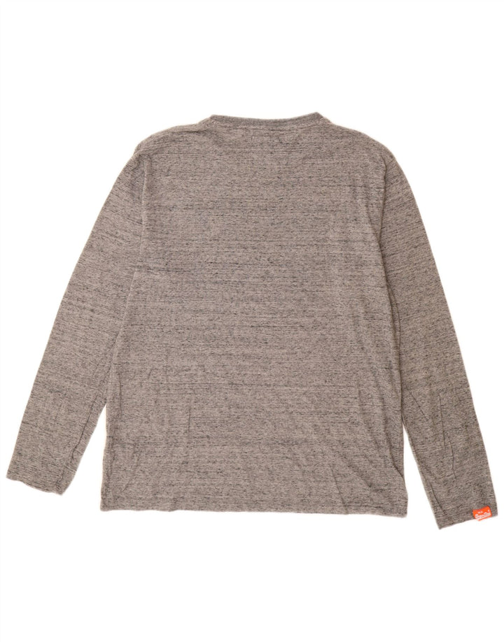 Superdry Herre Top Langærmet XL Grå Flecked Bomuld