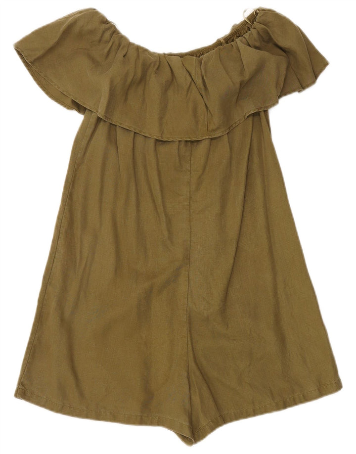 Zara Dame Off Shoulder Playsuit UK 6 XS Khaki