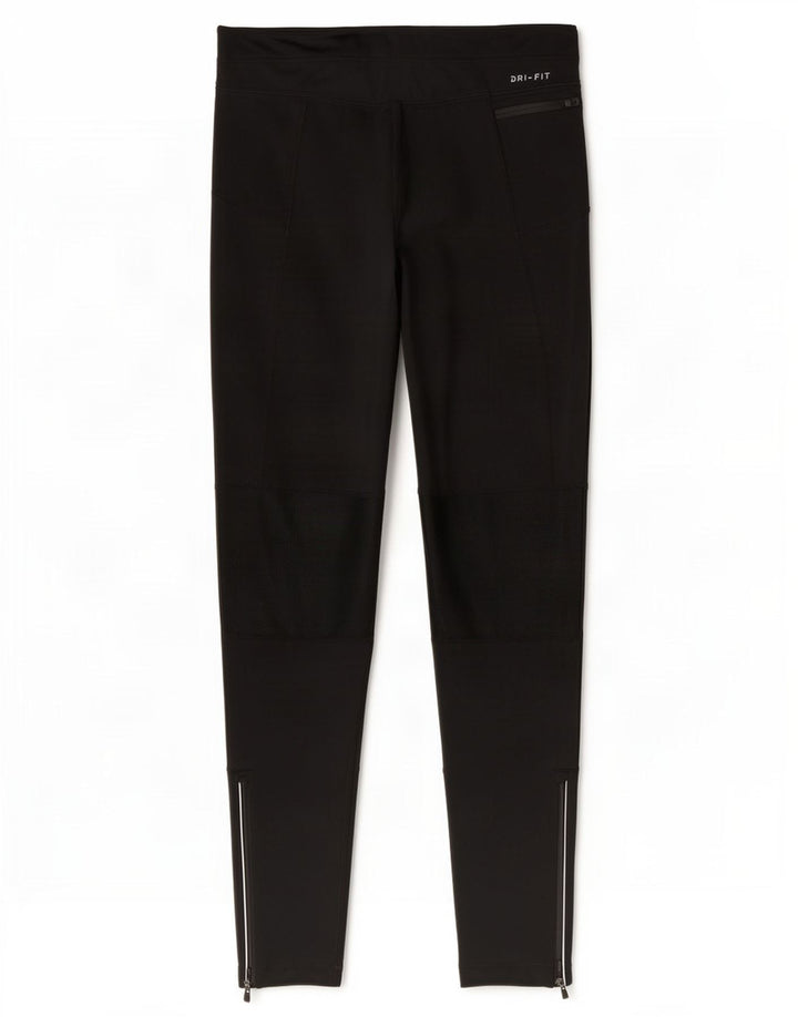 Nike Dame Dri Fit Leggings UK 12 Medium Sort Polyester