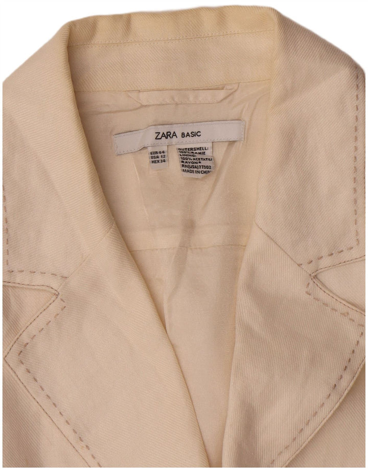 Zara Dame 2 Button Blazer Jacket EU 44 XL Off White Acetate