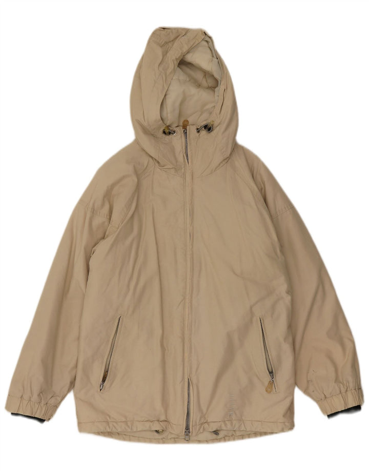 Fila Herre Hooded Windbreaker Jacket UK 36 Small Beige Bomuld