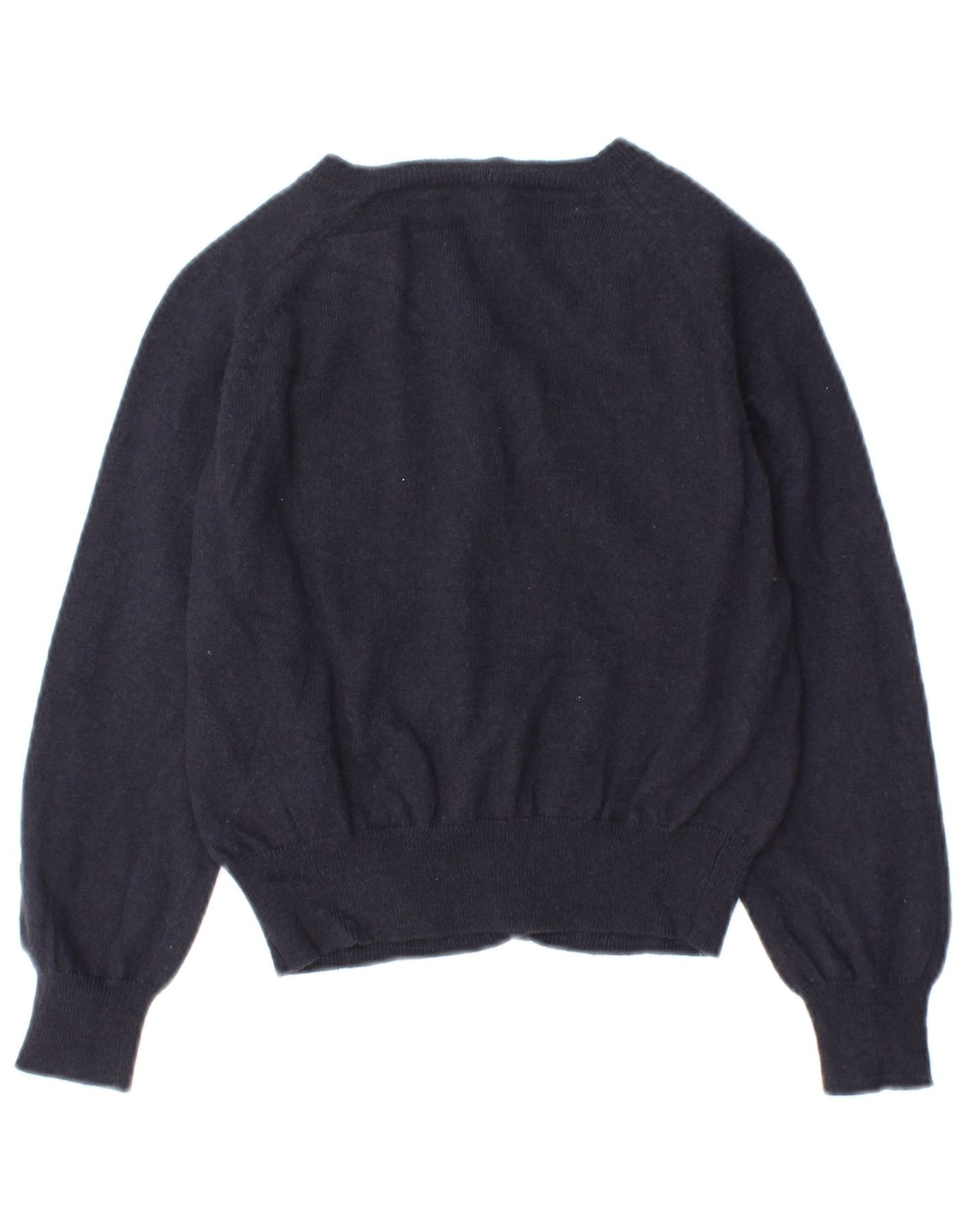 FRANSK FORBINDELSE Dame Crop Cardigan Sweater UK 10 Small Navy Blue Wool