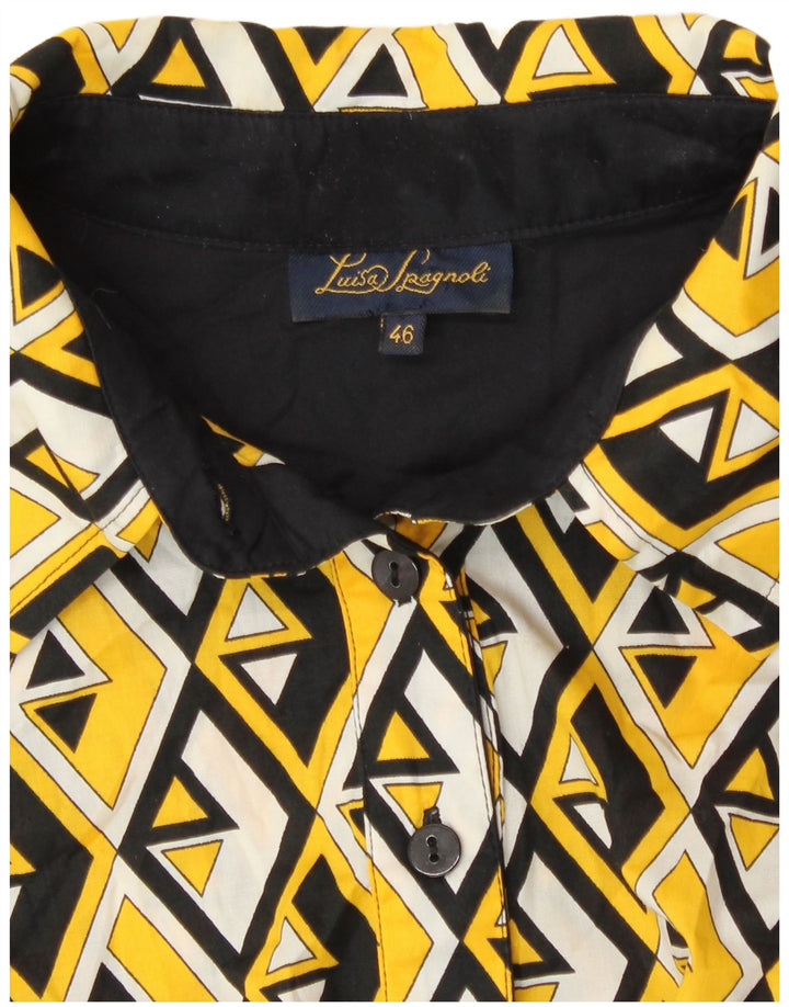 Luisa Spagnoli Dame A-Line Kjole IT 46 Stor Gul Geometrisk