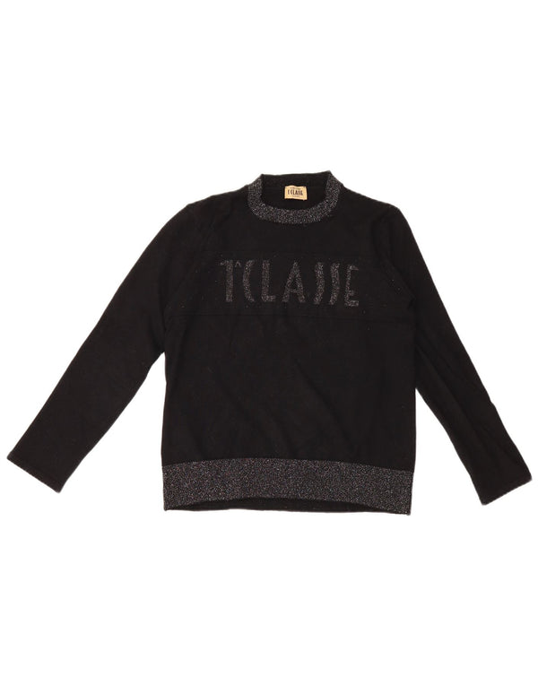 ALVIERO MARTINI Dame grafisk rund hals sweater IT 40 Small Black