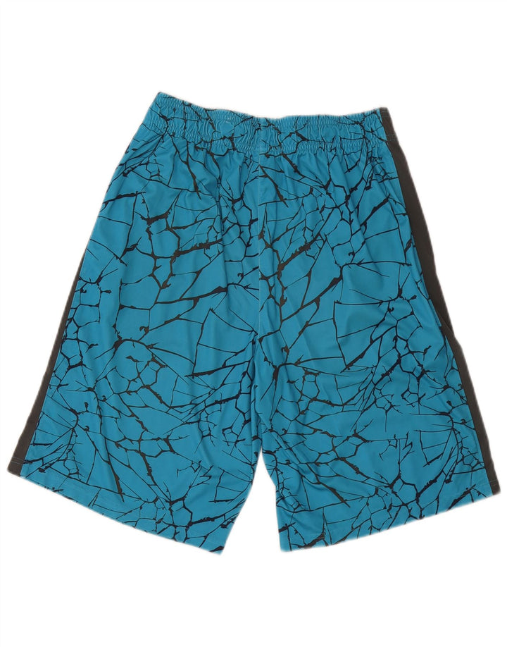 Reebok Herre abstrakt mønster sportsshorts XL blå polyester