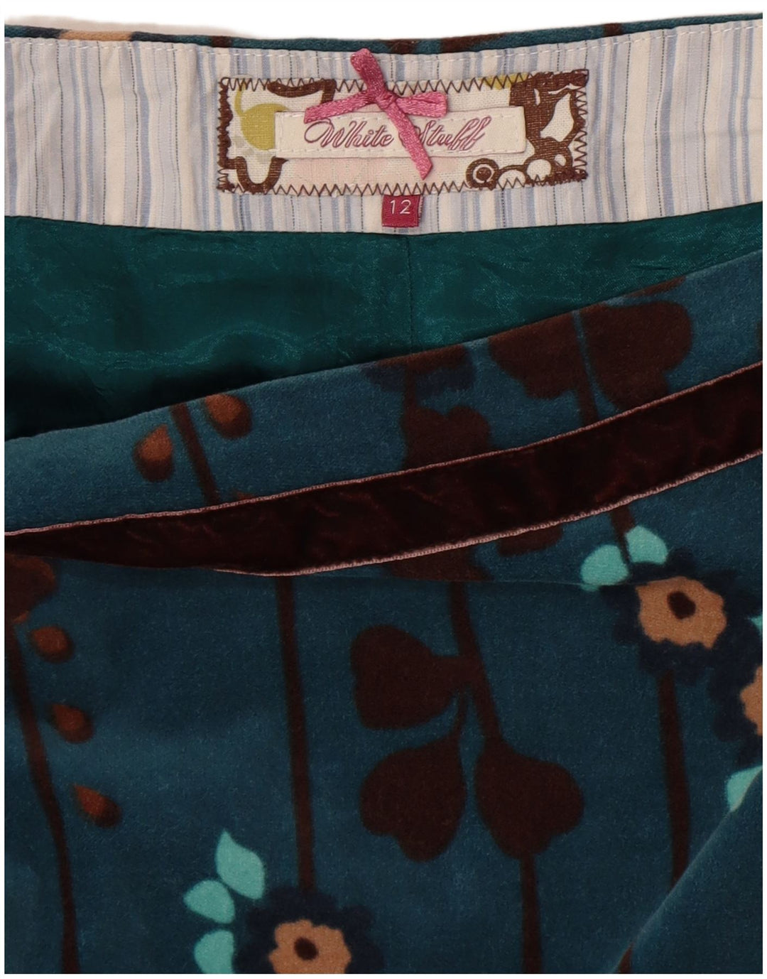 White Stuff Dame A-Line nederdel UK 12 Medium W30 Blue Floral