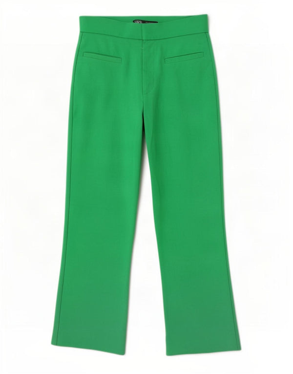 Zara Womens Capri Trousers Small W26 L22 Green
