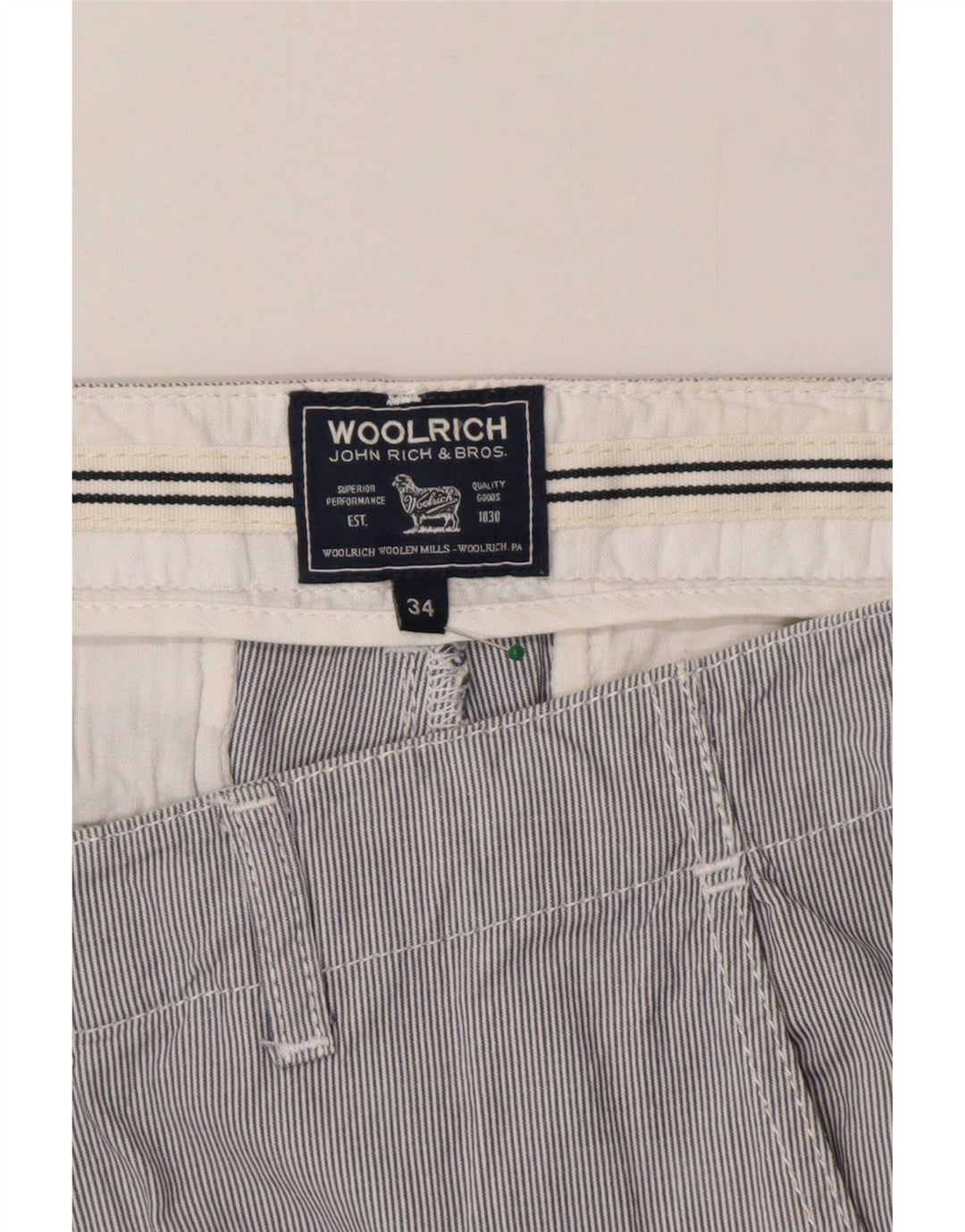 Woolrich Herre Chino Shorts Large W34 Grå nålestribe