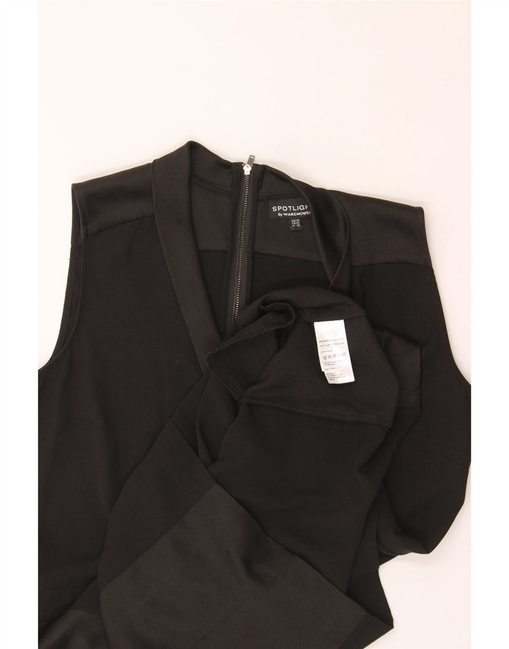 WAREHOUSE Womens Sleeveless Sheath Dress UK 14 Medium Black Polyester Vintage Warehouse and Second-Hand Warehouse from Messina Hembry 