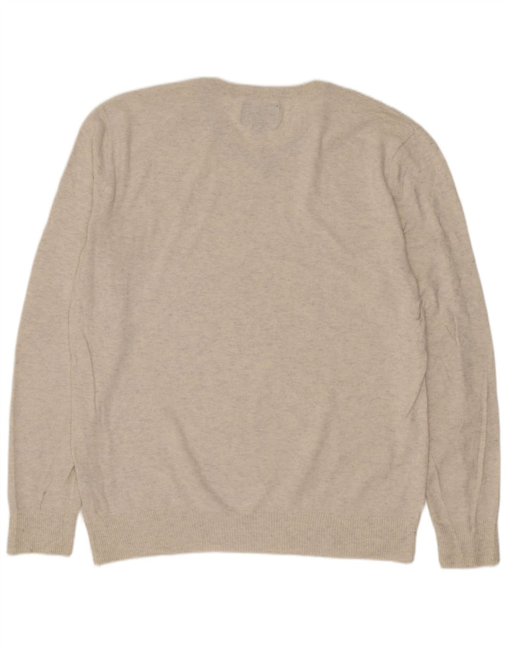 American Eagle Outfitters Herre V-hals sweater Medium Beige Flecked