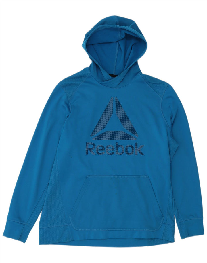 REEBOK Grafisk hættetrøje til mænd XL Blå polyester