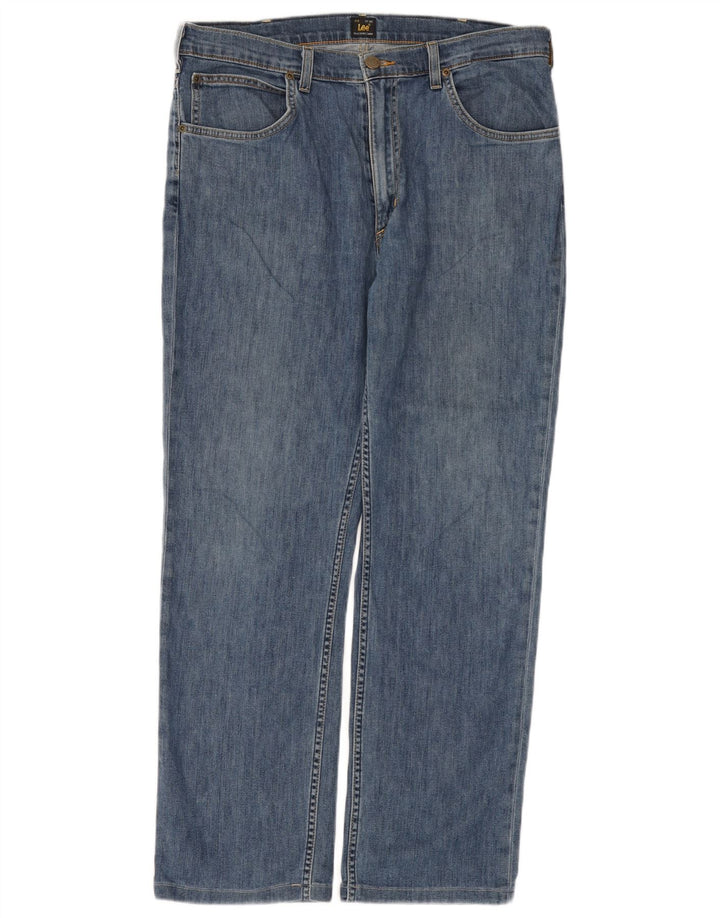 Lee Mens Brooklyn Straight Straight Jeans W36 L30 Blue Cotton