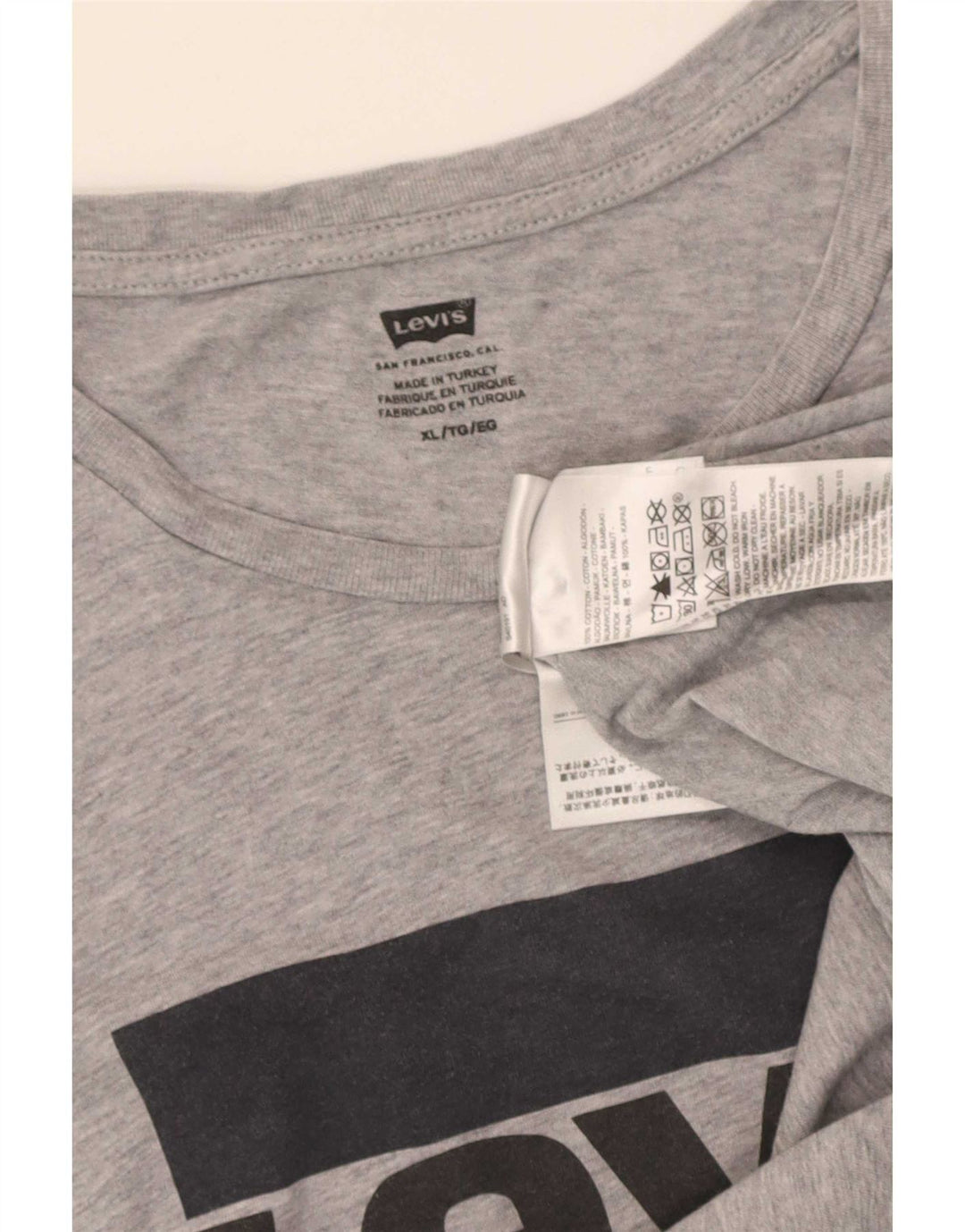 Levi's Herre grafisk T-shirt Top XL Grå Flecked Bomuld
