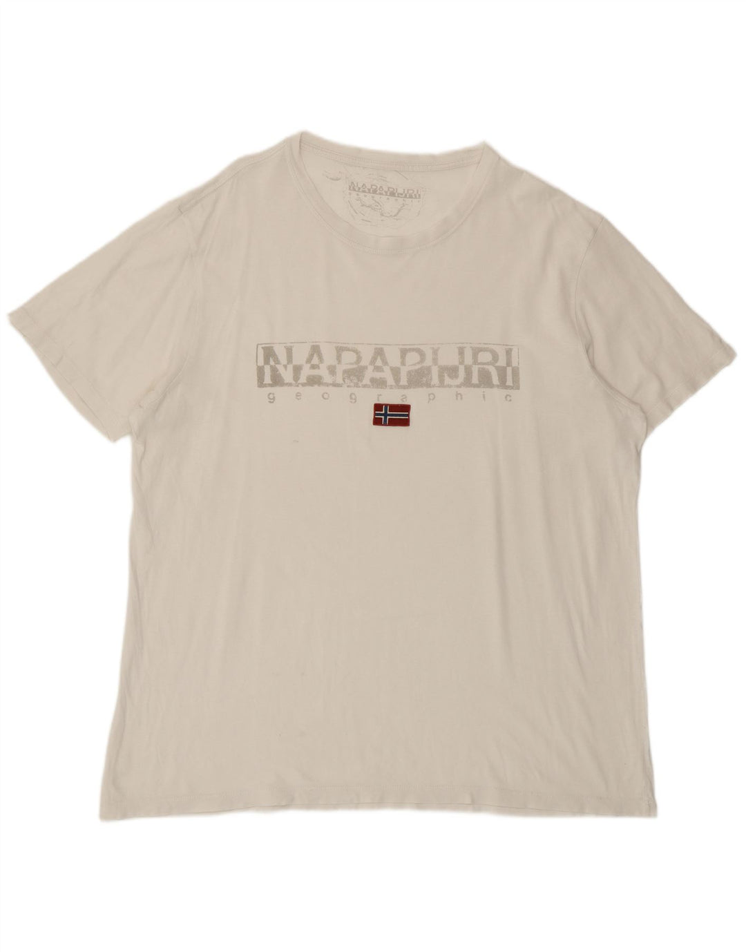 Napapijri Herre Grafisk T-Shirt Top XL Hvid