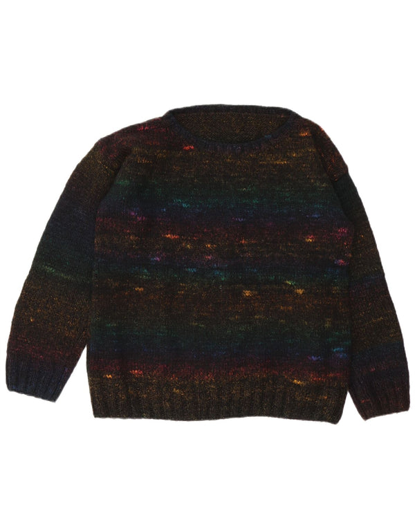 VINTAGE Dame Boat Neck Jumper Sweater UK 16 Large Multicolored Flecked