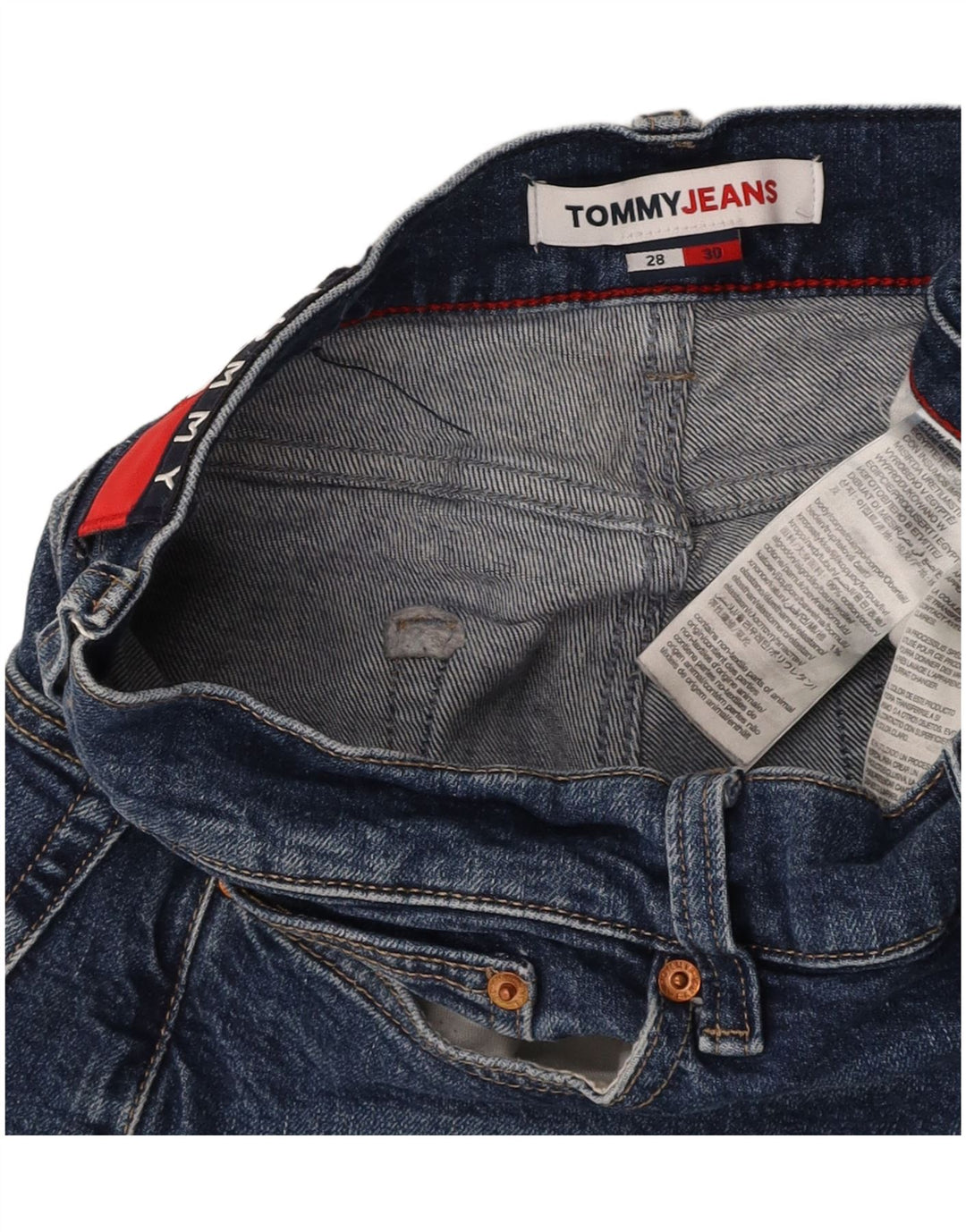 TOMMY HILFIGER Mens Straight Jeans W28 L30 Blue Cotton