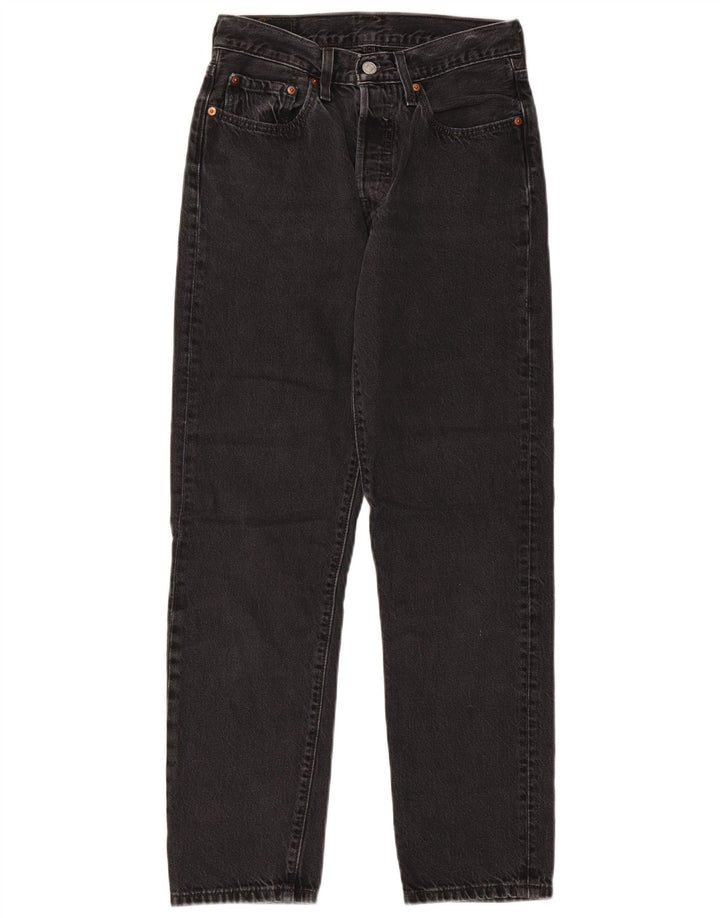Levi's Dame 501 Straight Jeans W26 L28 Sort Bomuld