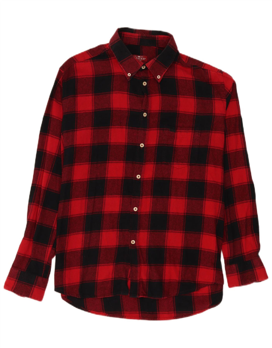 Carrera Herre Regular Fit Flanellskjorte XL Rød Gingham Bomuld