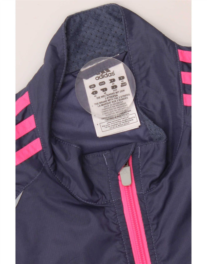 Adidas træningsdragt topjakke til kvinder UK 16 Stor marineblå nylon