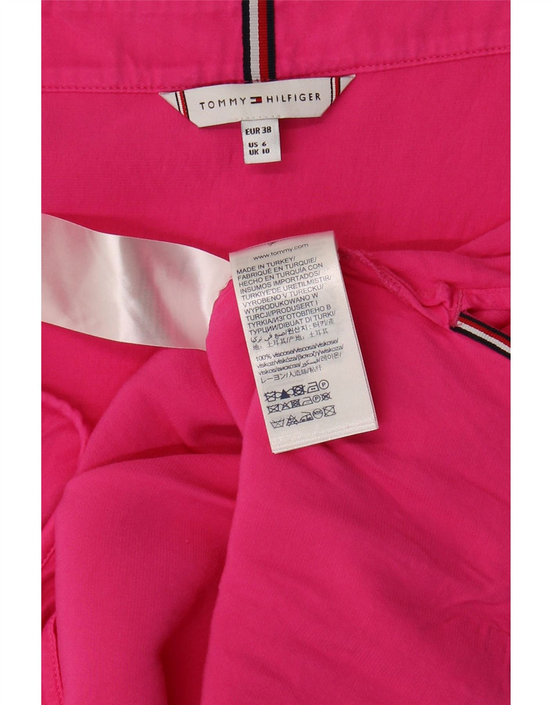 TOMMY HILFIGER Womens Crop Cami Top UK 10 Small  Pink Viscose Vintage Tommy Hilfiger and Second-Hand Tommy Hilfiger from Messina Hembry 