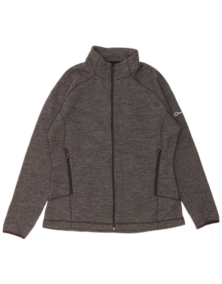 Berghaus træningsdragt topjakke til kvinder UK 20 2XL grå nålestribet polyester