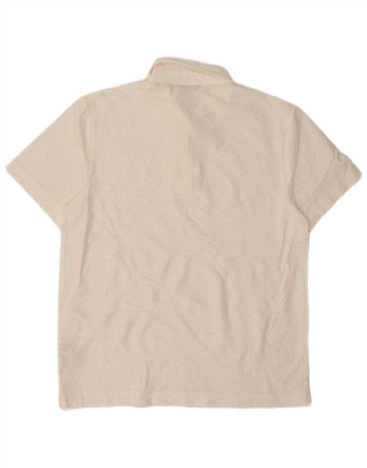 Massimo Dutti Herre Polo Shirt Stor Hvid Bomuld