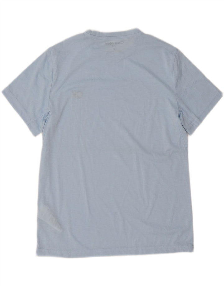 Calvin Klein Herre T-Shirt Top Lille Blå Polyester