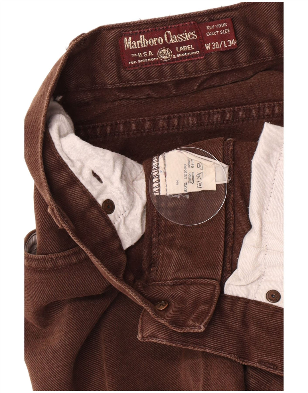 Marlboro Classics Straight Jeans til mænd W30 L30 Brun bomuld