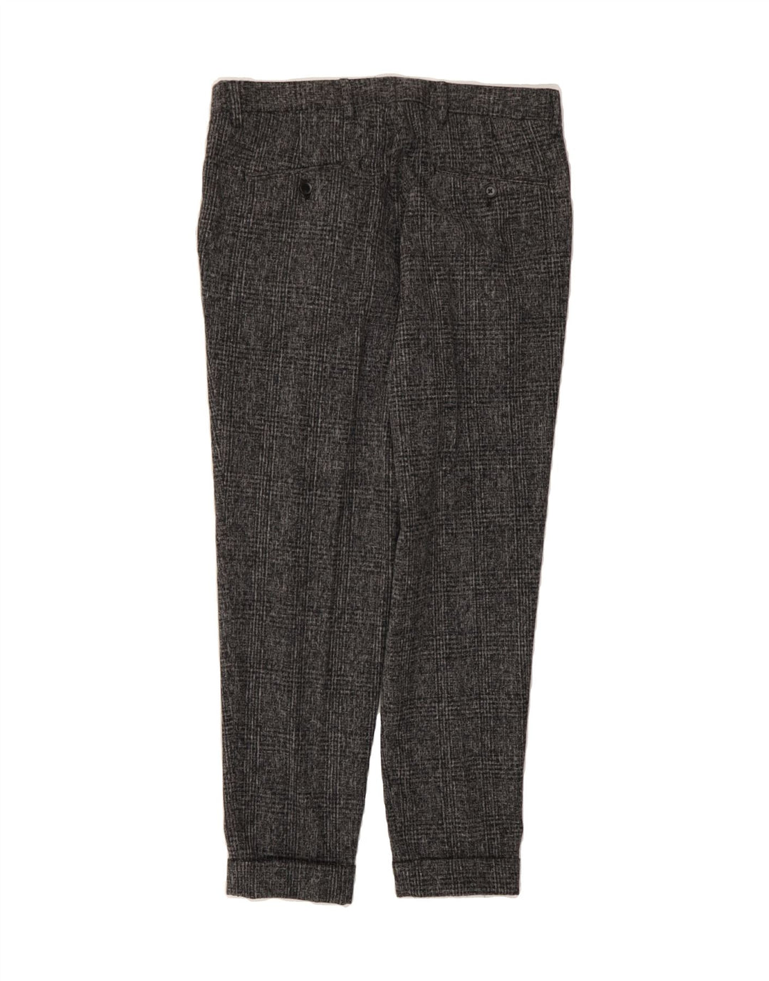 SORBINO Mens Slim Suit Trousers IT 46 Small W29 L28 Grey Check Polyester Vintage Sorbino and Second-Hand Sorbino from Messina Hembry 