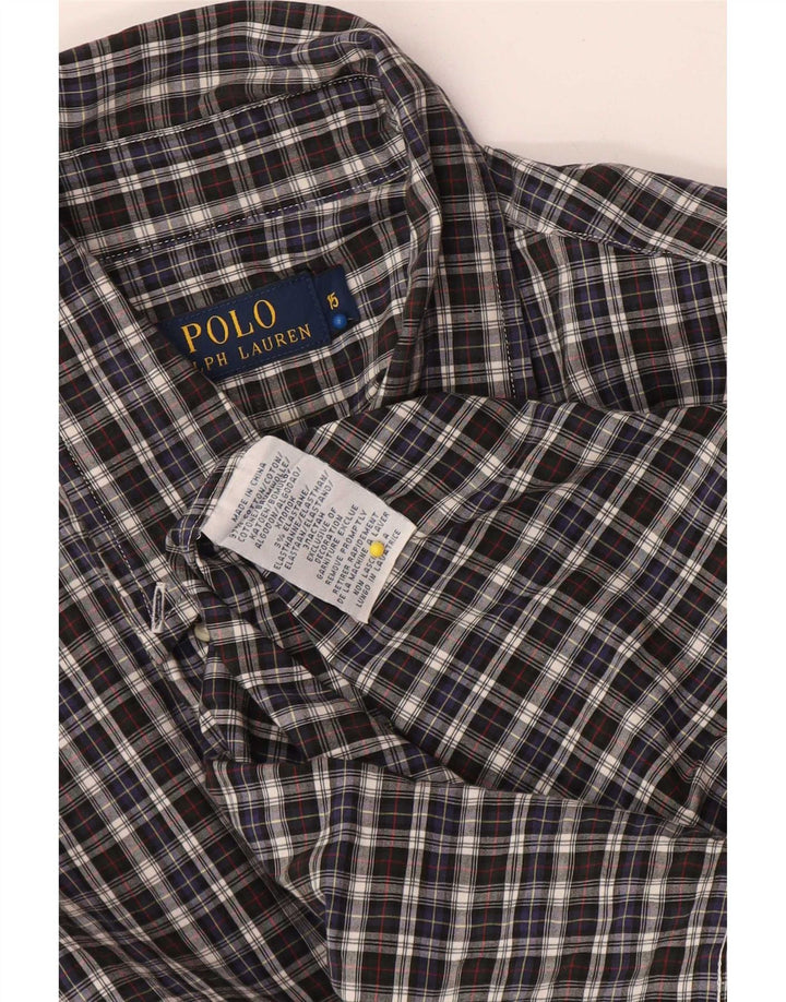 Polo Ralph Lauren herreskjorte str. 15 Medium marineblå ternet bomuld