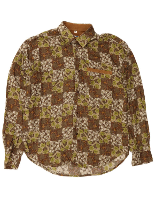 Vintage flannelskjorte til drenge 10-11 år grøn blomster