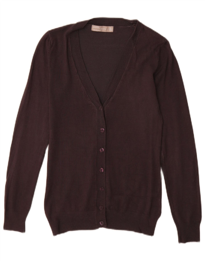 Zara Dame Cardigan Sweater UK 12 Medium Grey Viscose