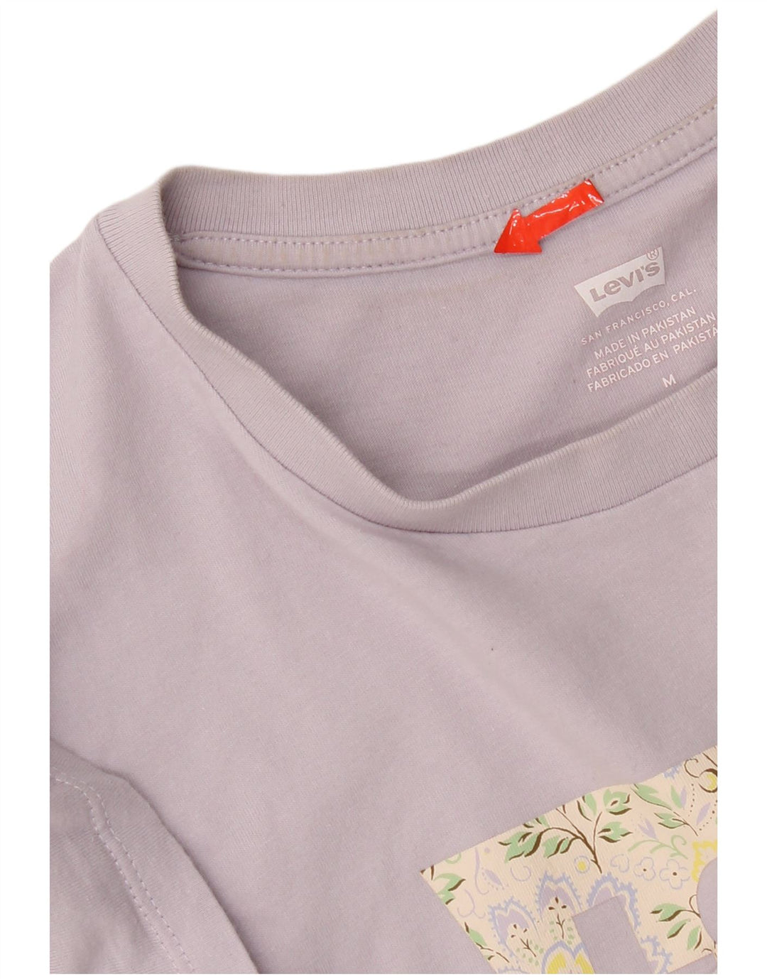 Levi's Grafisk T-shirt top til kvinder UK 12 Medium Lilla Bomuld