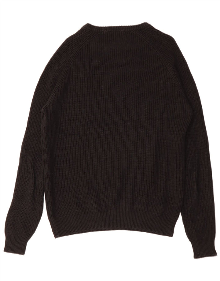 Zara Herre Boat Neck Jumper Sweater Medium Sort Bomuld