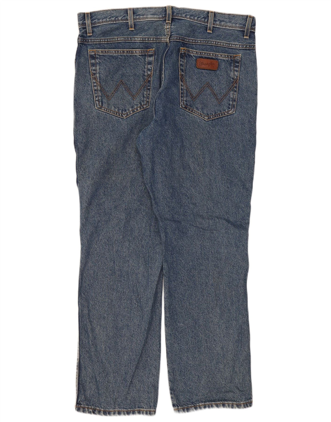 Wrangler Herre Regular Fit Straight Jeans W38 L30 Blå Bomuld