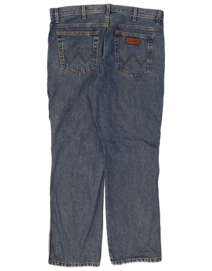 Wrangler Herre Regular Fit Straight Jeans W38 L30 Blå Bomuld