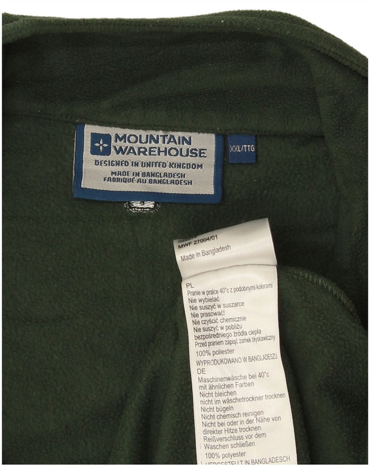 Mountain Warehouse Herre Zip Neck Fleece Jumper 2XL Grøn Polyester