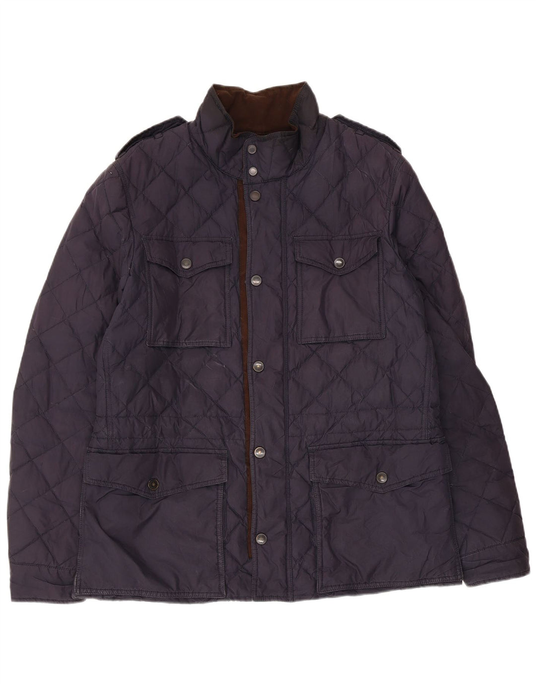 Henry Cottons Herre Militær vatteret jakke IT 50 Large Navy Blue