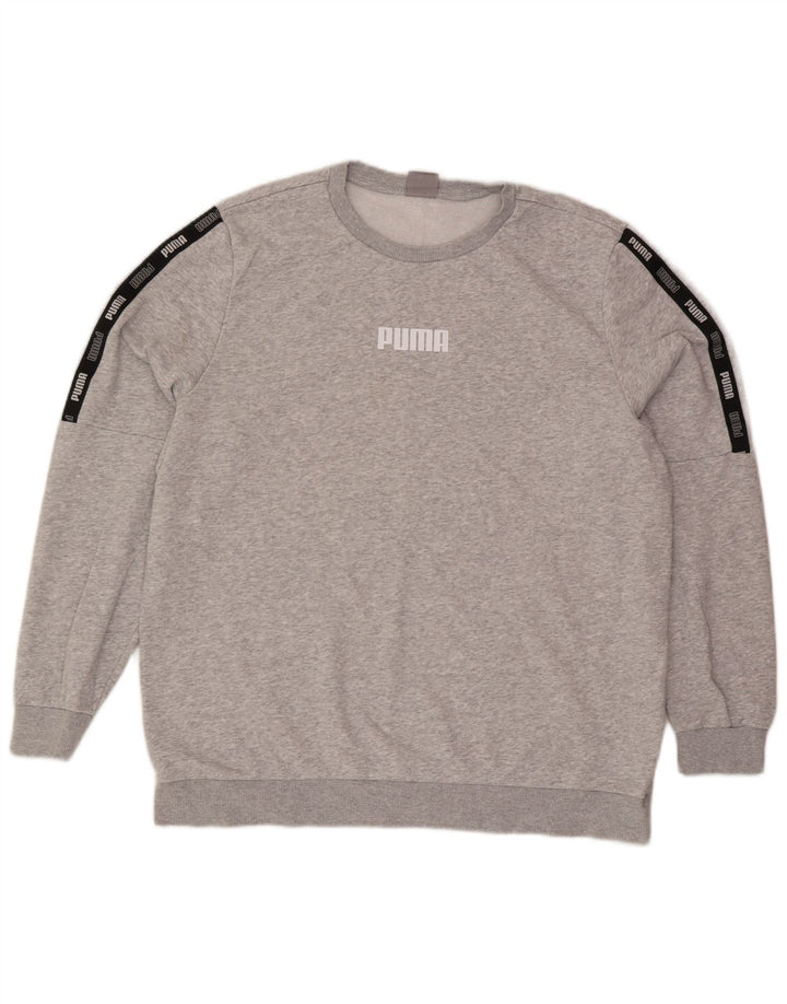 Puma Herre Grafisk Sweatshirt Jumper XL Grå Colourblock Bomuld