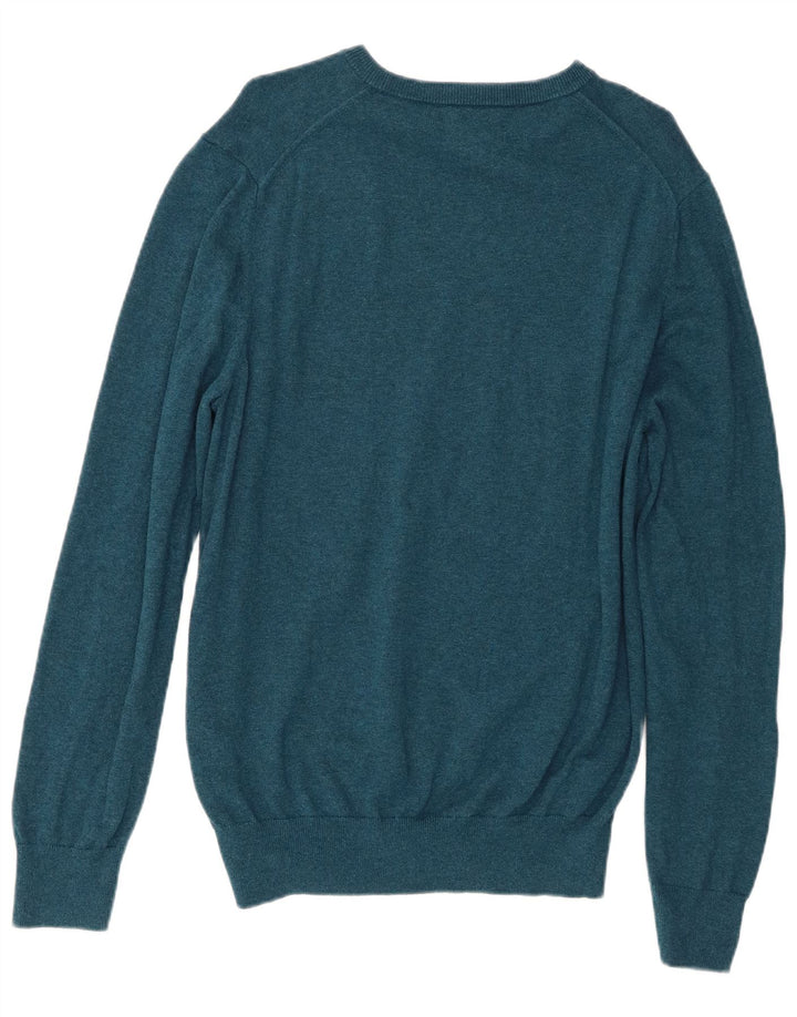 Marks & Spencer Herre sweater med rund hals, stor turkis bomuld