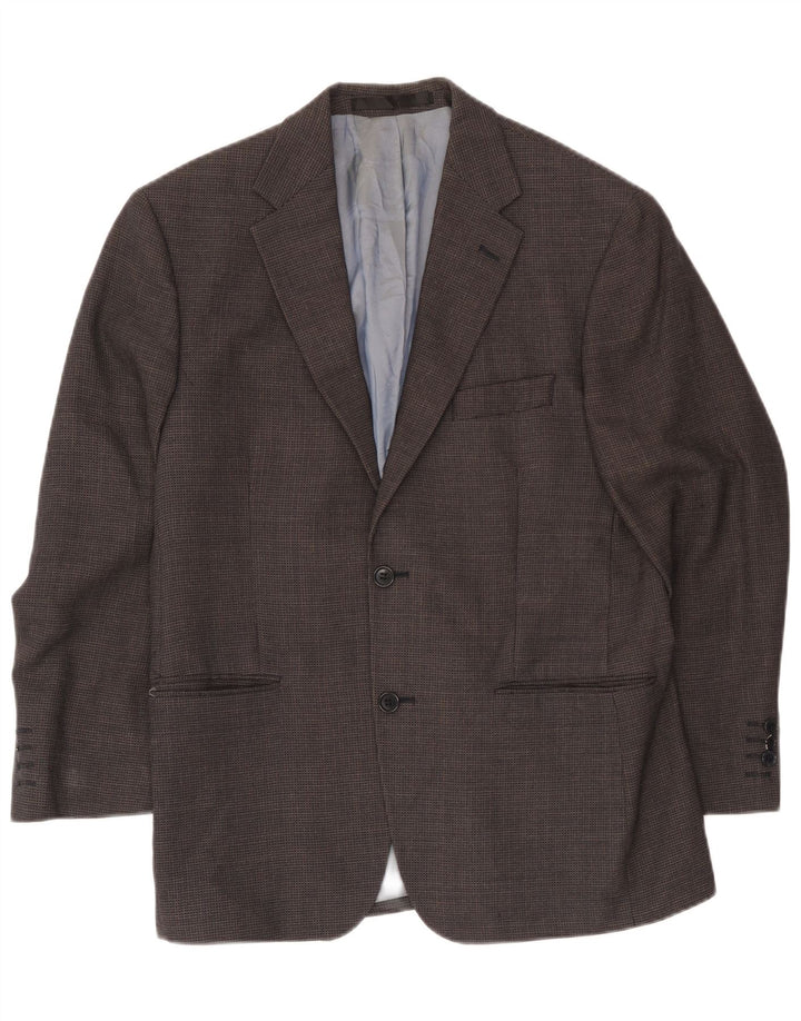 Marks & Spencer Herre Short Blazer Jacket UK 40 Medium Navy Blue Check
