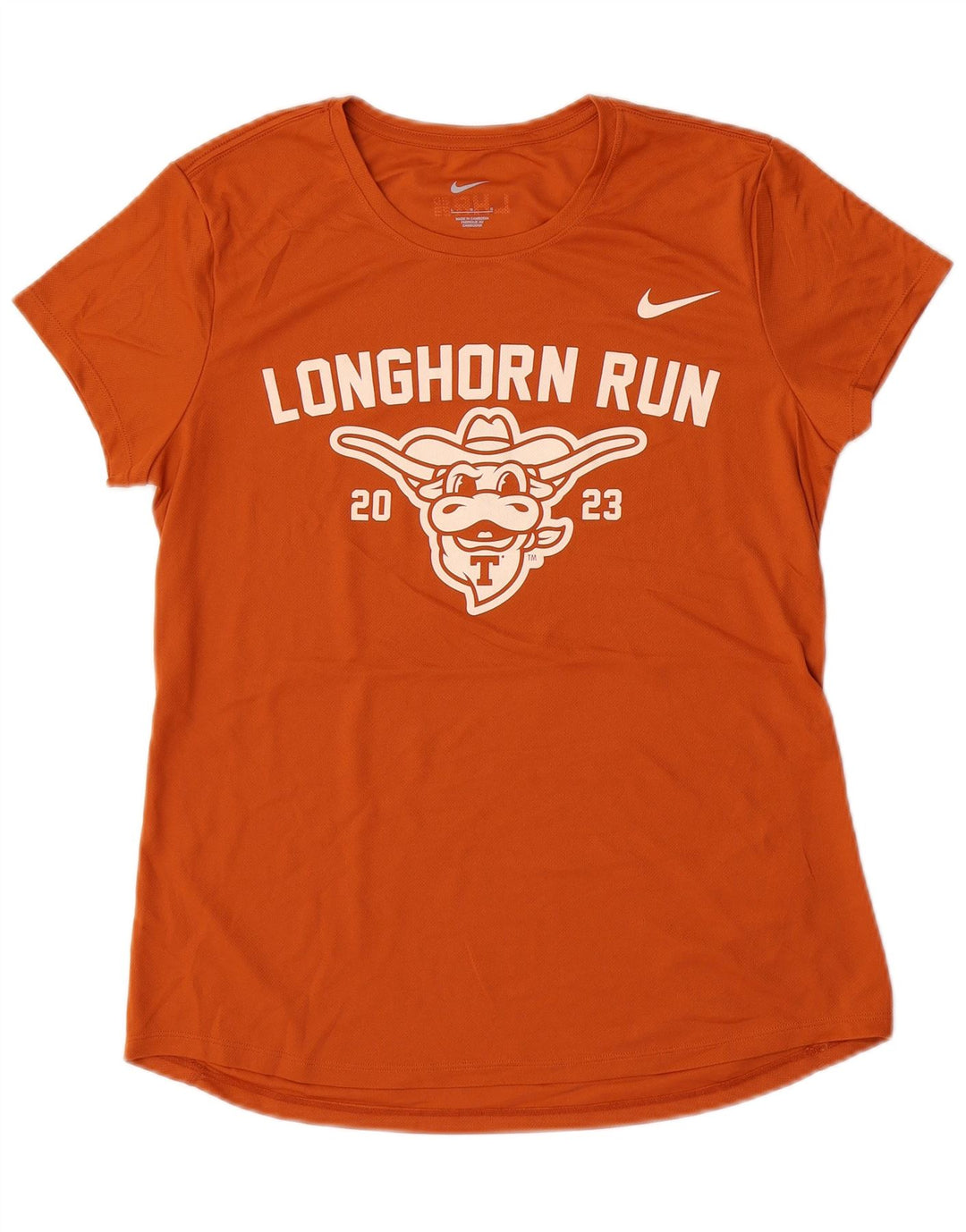 NIKE Grafisk T-Shirt Top UK 14 Stor Orange Polyester