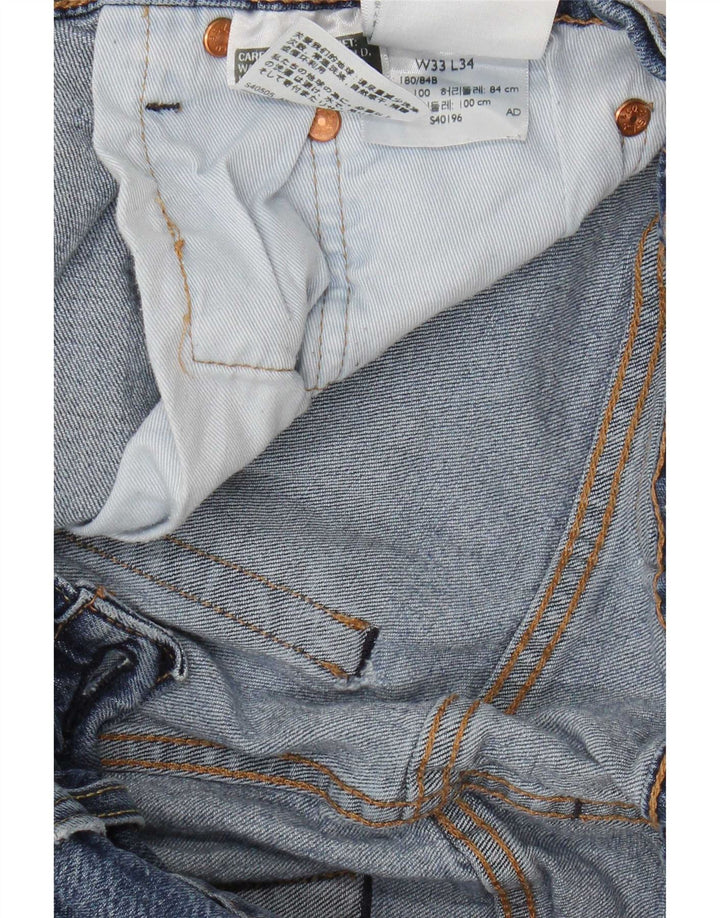 Levi's Men Distressed Slim Jeans W33 L34 Blå Bomuld
