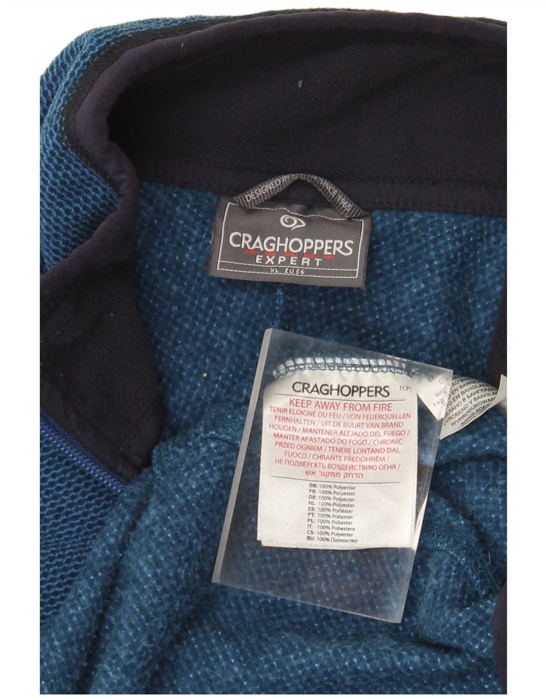 CRAGHOPPERS Fleecetrøje med lynlås til mænd XL Blå Polyester