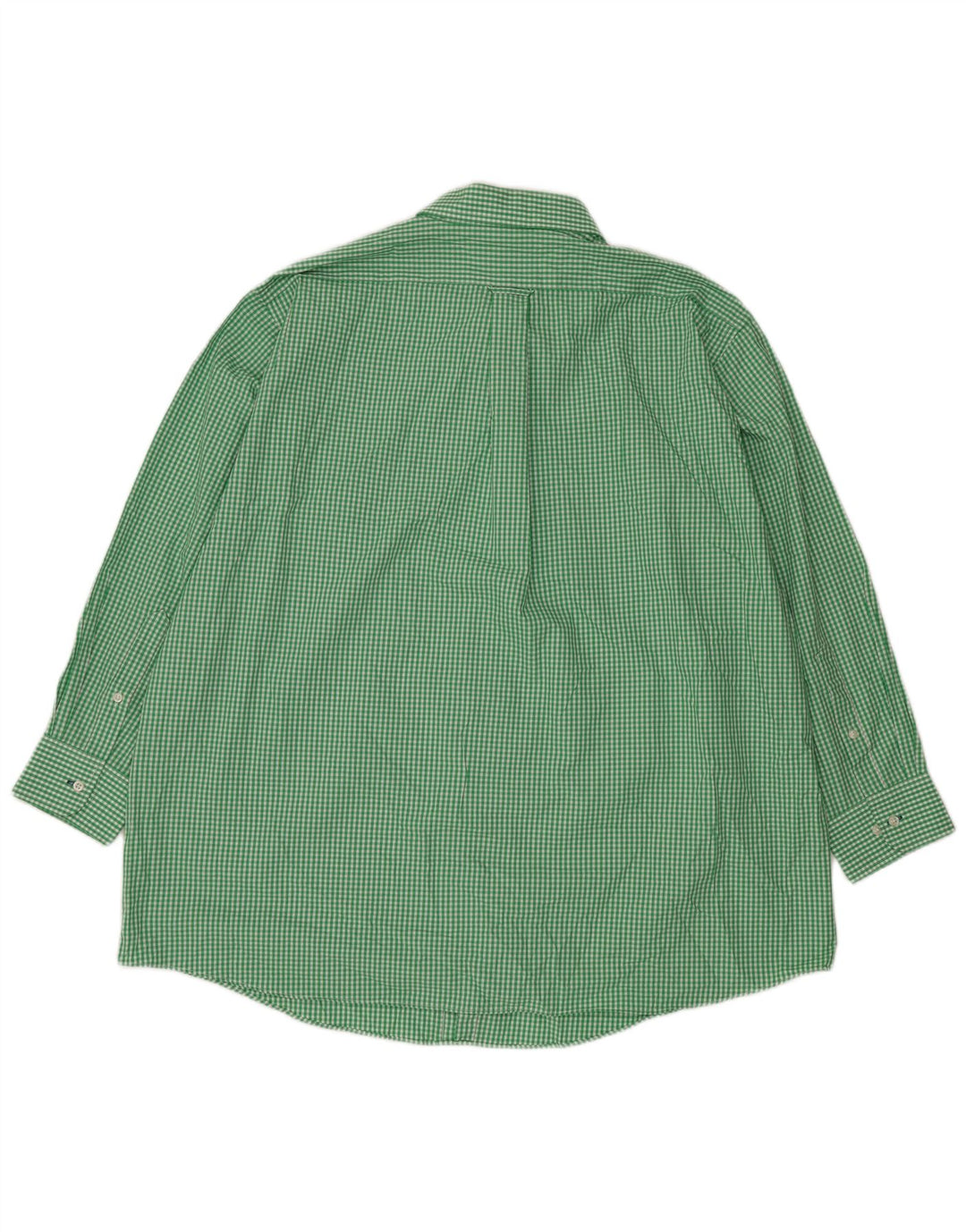 IZOD Herre Big Regular Fit Skjorte Størrelse 18 1/2 2XL Grøn Gingham Cotton