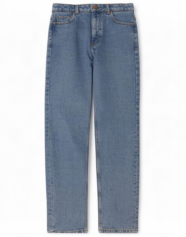 Zara Kvinder Højtaljet Tapered Jeans EU 34 2XS W24 L27 Blå