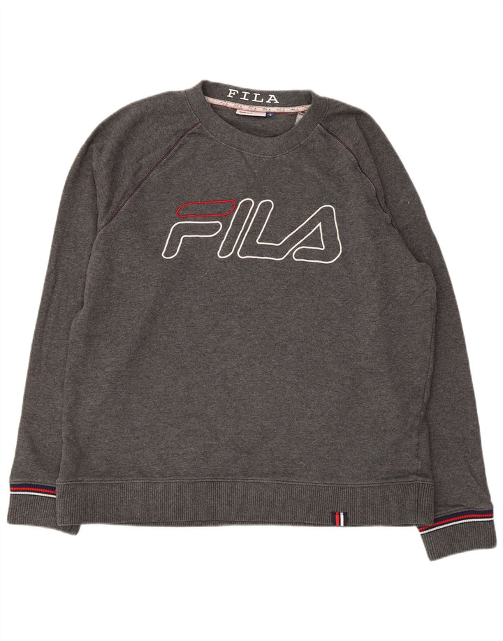 Fila Herre Grafisk Sweatshirt Jumper Stor Grå Bomuld