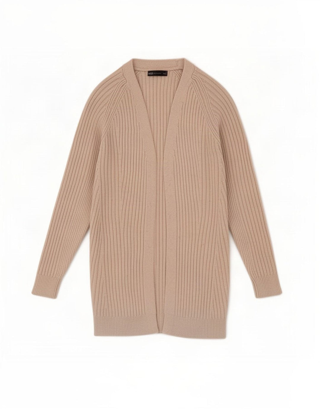 Marks & Spencer Womens Open Cardigan Sweater UK 10 Small Beige Polyester