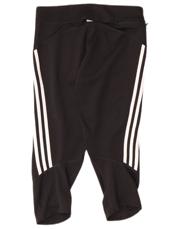 ADIDAS Dame Climalite Capri Leggings UK 12 Medium Sort Polyester